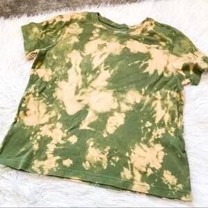 Basic Editions Relaxed Fit Size Large Cotton Green Khaki Hand Dyed Tshirt Soft